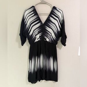 Milly Black & White Tie-Dye Silk Blend Dress Size 4
